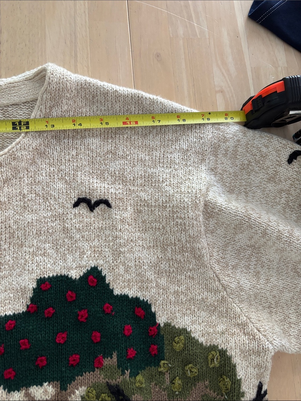 Susan Bristol Vintage 1999 Cat In A Sweater on a Farm!! Fall Autumn Cardigan - Picture 13 of 15